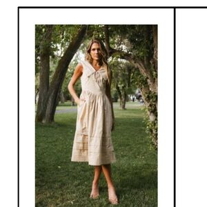 bohme Louie Collared Midi Dress in TAUPE